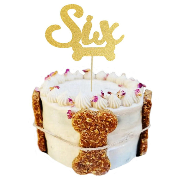 Number Six - Dog Cake Topper - Cake Toppers from . at DoggyTopia