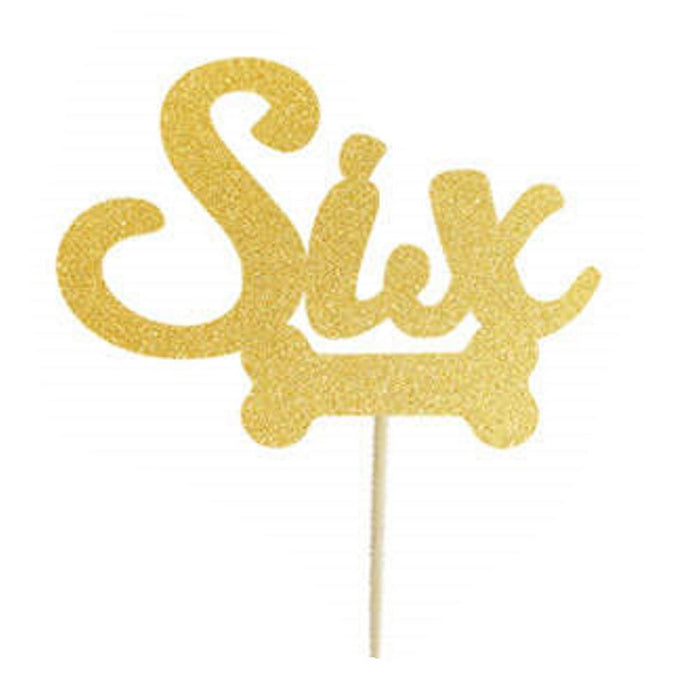 Number Six - Dog Cake Topper - Cake Toppers from . at DoggyTopia