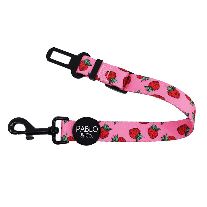 Pablo & Co Strawberries Adjustable Car Restraint - Car Seat Belts from Pablo & Co at DoggyTopia
