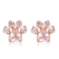 Paw Rose Quartz Stud Earrings - Earrings from . at DoggyTopia