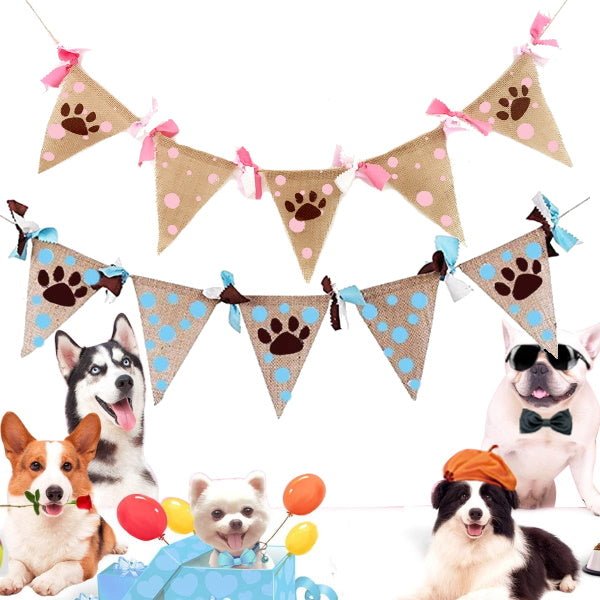 Paws & Polka Dots Banner - Party Banners from . at DoggyTopia