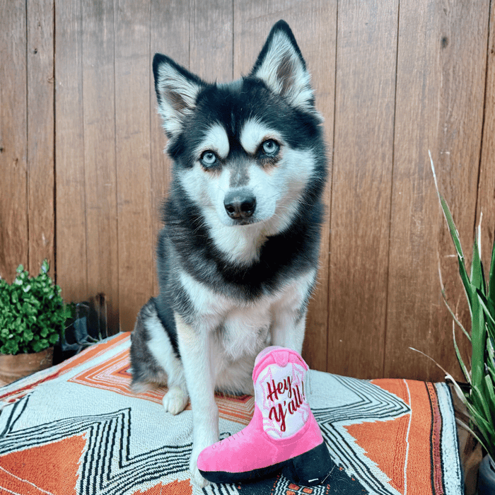 Pink Cowgirl Boot Dog Toy