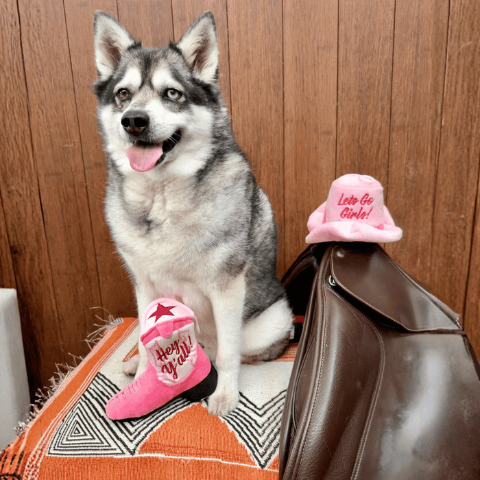 Pink Cowgirl Boot Dog Toy