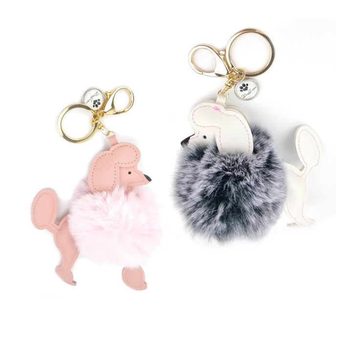 Poodle Pom Pom Key Ring - Key Rings from . at DoggyTopia
