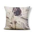 Pug In Bed Throw Cushion - Cushions from Sale at DoggyTopia