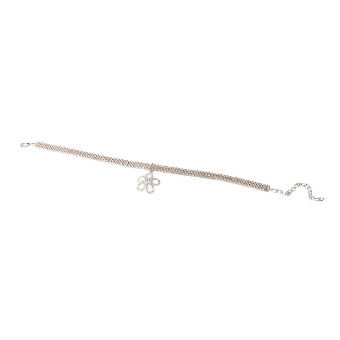 Rose Gold Diamante Flower Dog Necklace - Dog Necklaces from Sale at DoggyTopia