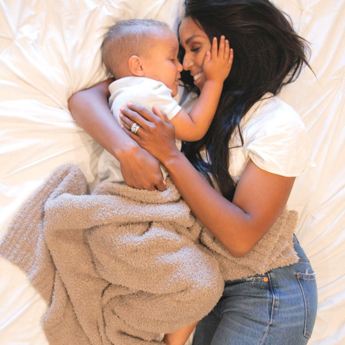 Saranoni Bamboni Receiving Blanket | Taupe