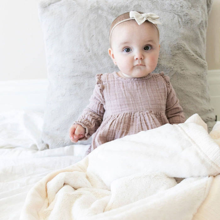 Saranoni Lush Receiving Blanket | Natural