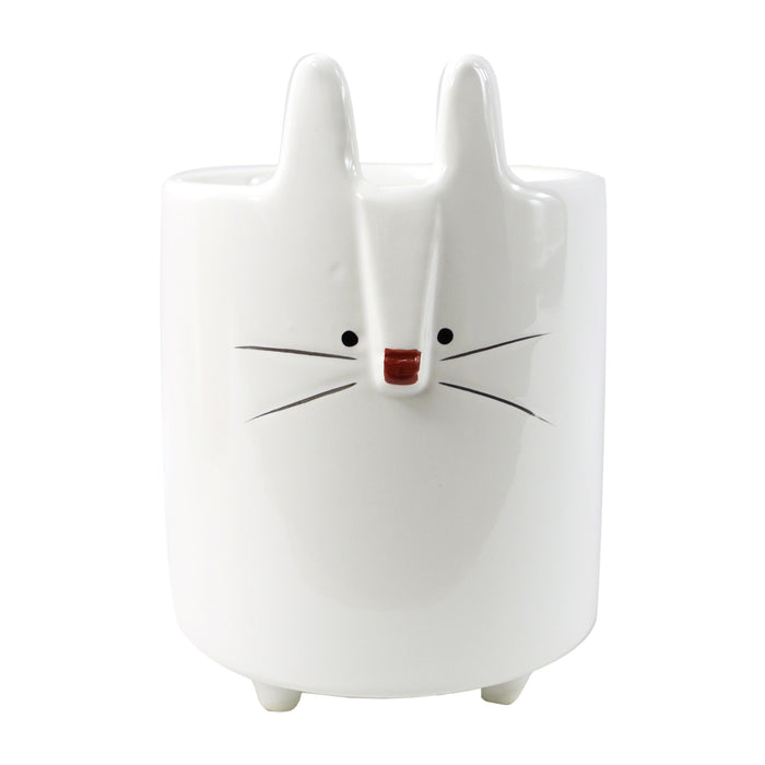 Set of Rabbit Fox and Elephant Ceramic Pots