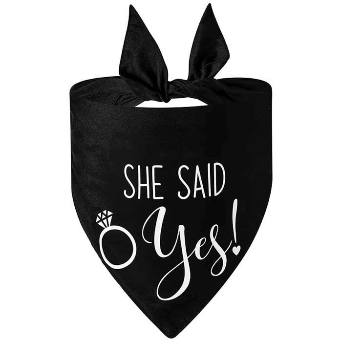 She Said Yes! Dog Wedding Bandana - Wedding Bandanas from . at DoggyTopia