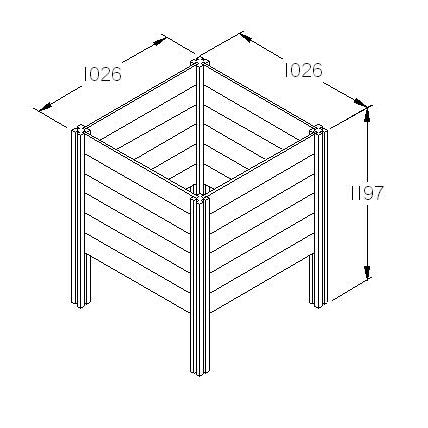 Slot Down Compost Bin #103cm(L) x 103(W) x 120(H)