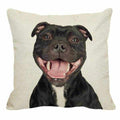 Smiling Staffy Throw Cushion - Cushions from . at DoggyTopia