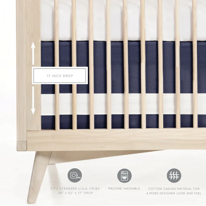 SOLID CRIB SKIRT - INDIGO