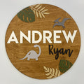 Sugar + Maple Round Sign | Dinosaur