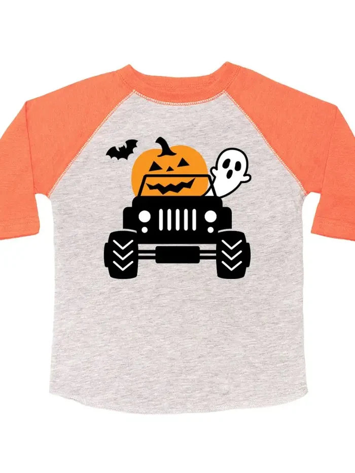 Sweet Wink Pumpkin Monster Truck Halloween 3/4 Shirt