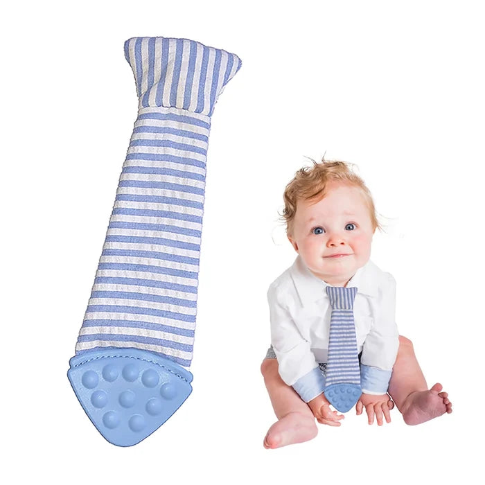 Tasty Tie Silicone Teether, Crinkle Toy & Baby Tie