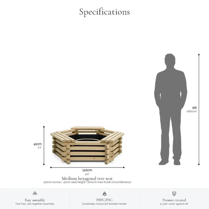 Tree Seat Planter #122cm(L) x 122cm(W) x 41cm(H)