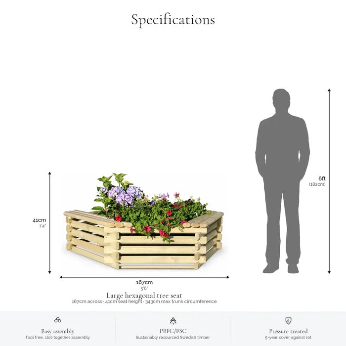 Tree Seat Planter #167cm(L) x 167cm(W) x 41cm(H)