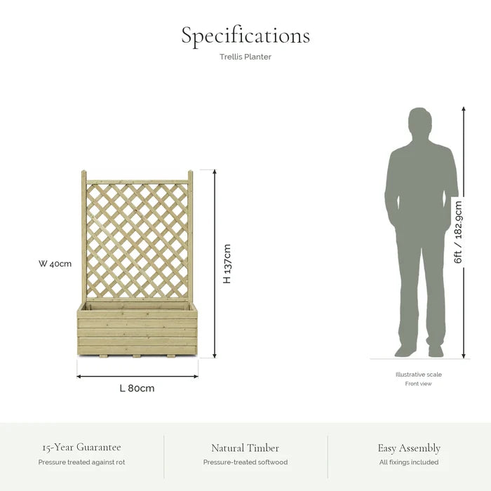Forest Integrated Square Trellis Planter — specifications