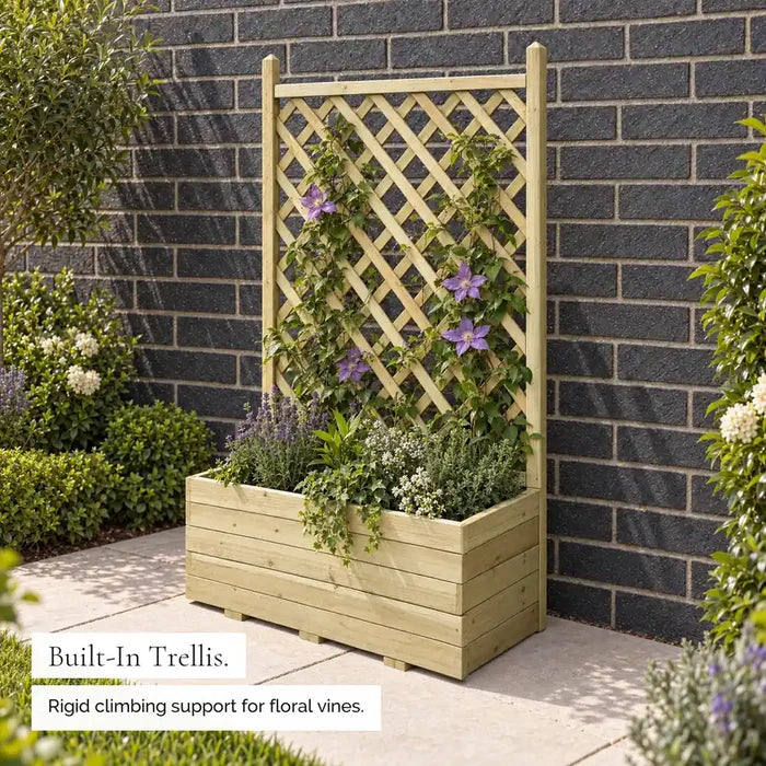 Forest Integrated Square Trellis Planter — built-in trellis
