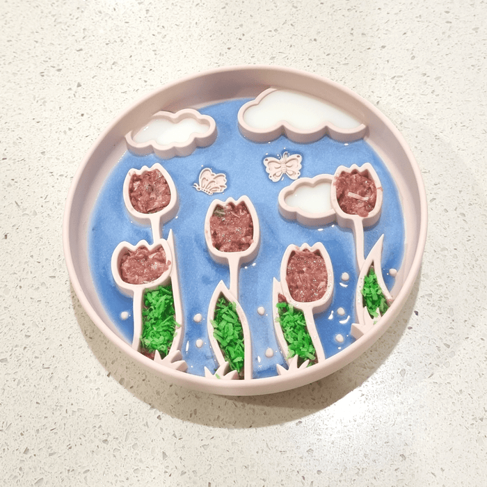 Tulip Garden Slow Feeder Bowl - Slow Feeding Bowls from . at DoggyTopia
