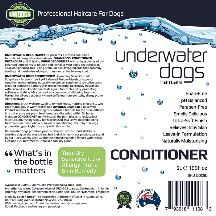 UNDERWATER DOGS Conditioner 500mL - Conditioners from Underwater Dogs at DoggyTopia