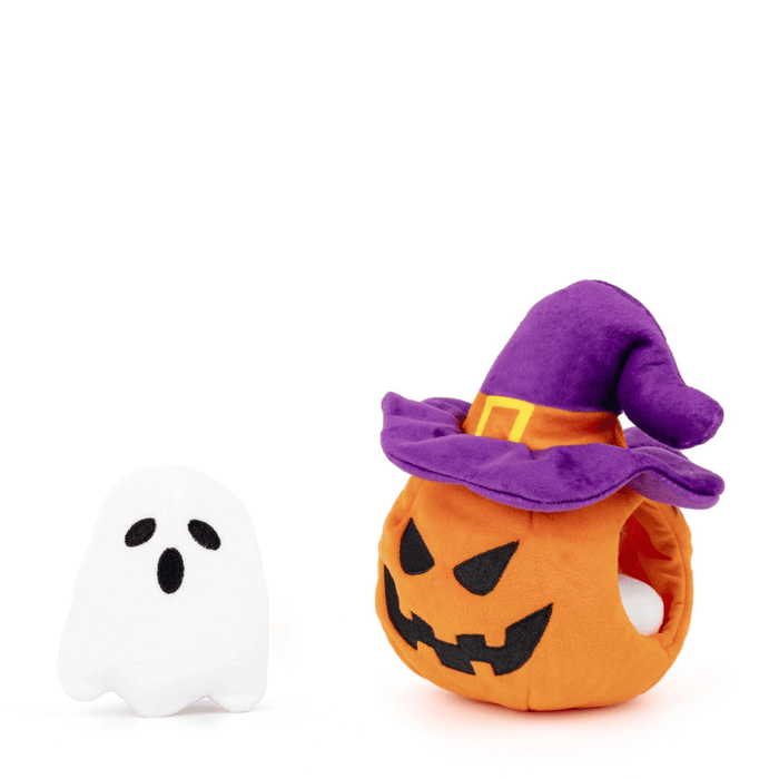 Witchy Pumpkin & Ghosts Burrow Dog Toy