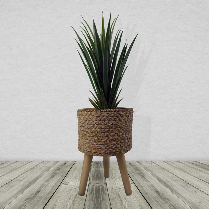 Woven Effect Composite Planter with Stand