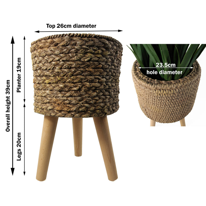 Woven Effect Composite Planter with Stand
