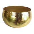 XL Metal bowl 32 x 20cm Hammered Gold Colour - Straight Edge
