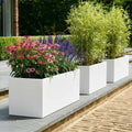Zinc Galvanised Matte White Trough Planter