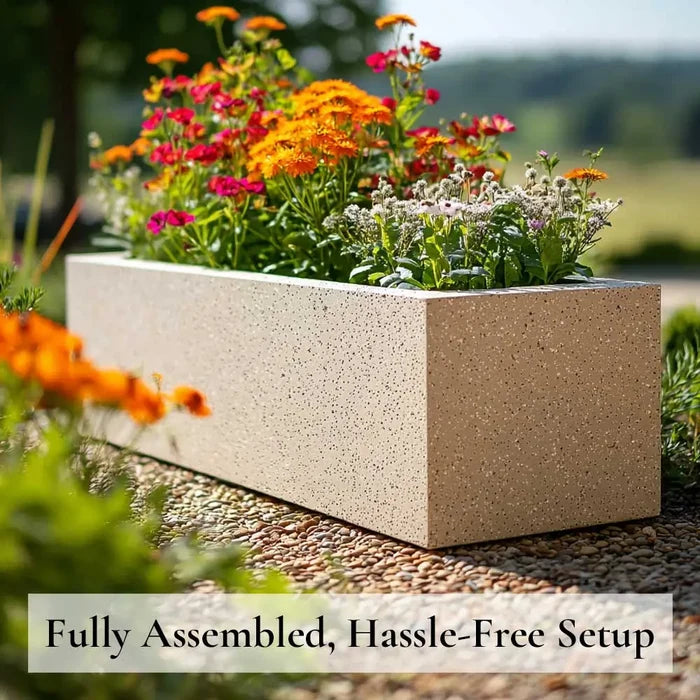 Zinc Galvanised Stone Effect Trough Planter